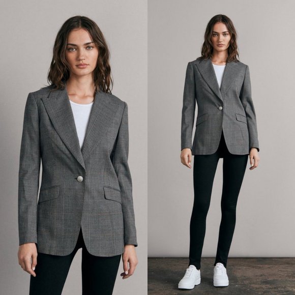 rag & bone Jackets & Blazers - NWT Rag & Bone Grey Bianca Check Blazer Jacket - Size 12